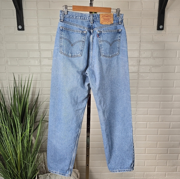 Vintage Levis 506 High Rise Loose Fit Straight Leg Blue Denim Jeans 10 Regular - Picture 5 of 10